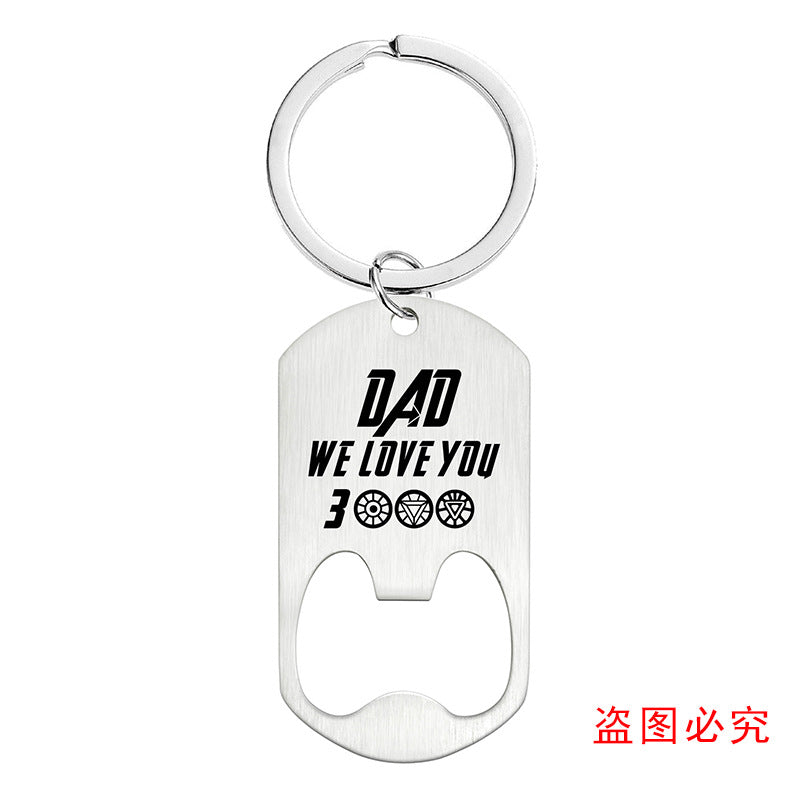 Wholesale Father's Day Gift Lettering Metal Bottle Opener Keychain